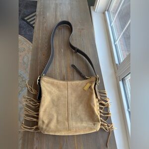Vintage Coach Fringed Tan Suede Shoulder Bag Excellent Condition